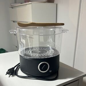 Black towel Steamer with Bamboo Spatula